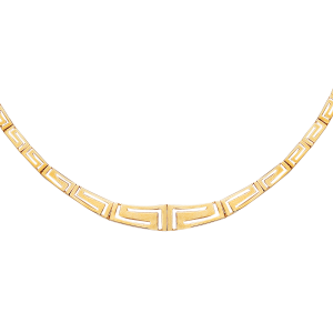 14K Yellow Gold Graduated Greek Key Necklace
