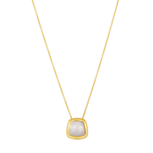 14K Yellow Gold Bezel Opal Necklace