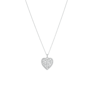 Silver Heart Cluster Adjustable Necklace 
