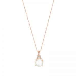 14k Rose Gold Pearl Twist Necklace