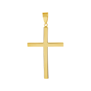 14K Yellow Gold High Polish Simple Cross