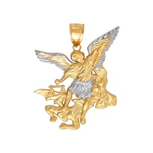 14k Gold Two Tone St. Michael Medal 