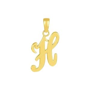 14K Yellow Gold High Polish Letter “H” Pendant