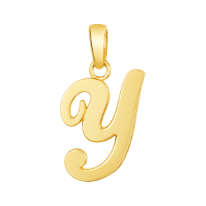 14k yellow gold high polish letter “y” pendant front view