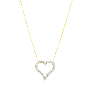 14K Yellow Gold Heart Lab Grown Diamond Necklace