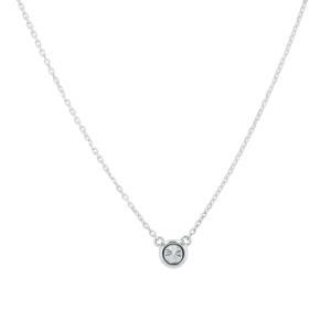 14k white gold solitaire necklace