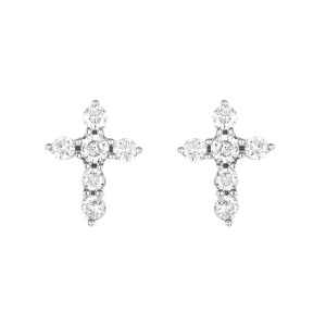 14k Diamond Cross Earrings 