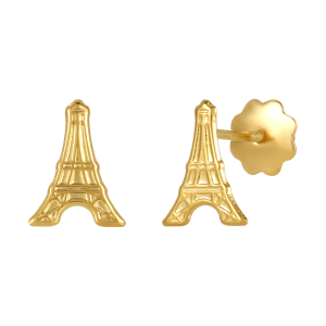 14K Yellow Gold Eiffel Tower Children's Earrings
