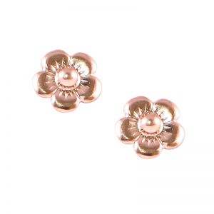 14k Rose Gold Flower Children's Earrings