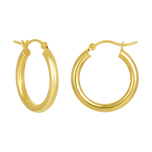 14K Yellow Gold 18mm High Polish Hoop Earrings