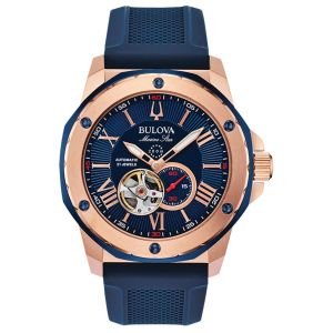 Bulova Marine Star Rose Gold Tone Men's Watch 98A227