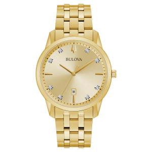 Bulova Sutton Gold Tone with Diamonds Men's Watch 97D123