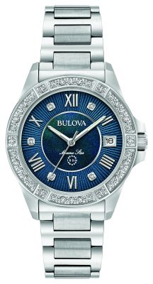 Women's Marine Star Blue Dial Diamond Watch - 96R215 