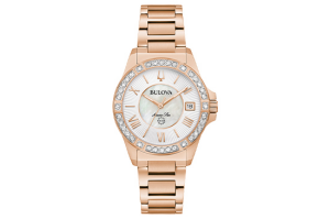 Bulova Marine Star Ladies Rose-Tone Watch 