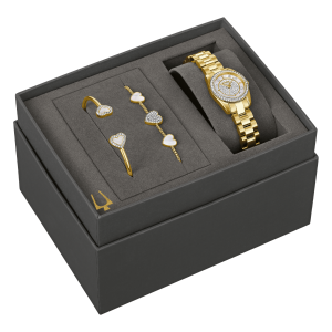Bulova Gold Tone Women's Watch and Bracelets Box Set - 98X137