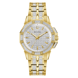 Bulova Octava Gold Tone with Crystals Women's Watch - 98L302