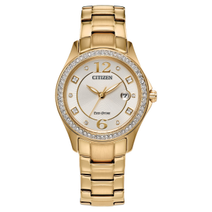 Citizen Crystal Gold Tone Watch 