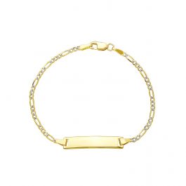 Yellow Gold Letter Single Micro Pave Bracelet 6Q52DUY-150N