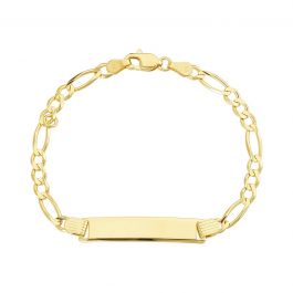 Yellow Gold Letter Single Micro Pave Bracelet 6Q52DUY-150N