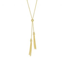 14k Yellow Gold Adjustable Tassel Necklace