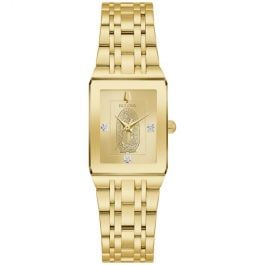 Bulova square sales gold watch