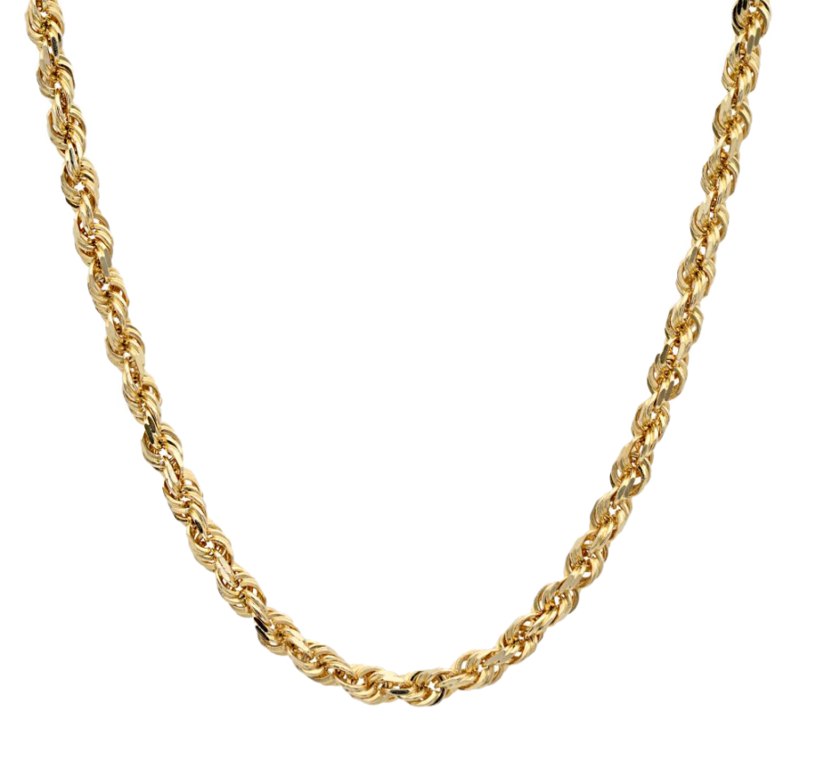 14K Yellow Gold 1.83mm Diamond Cut Rope Chain