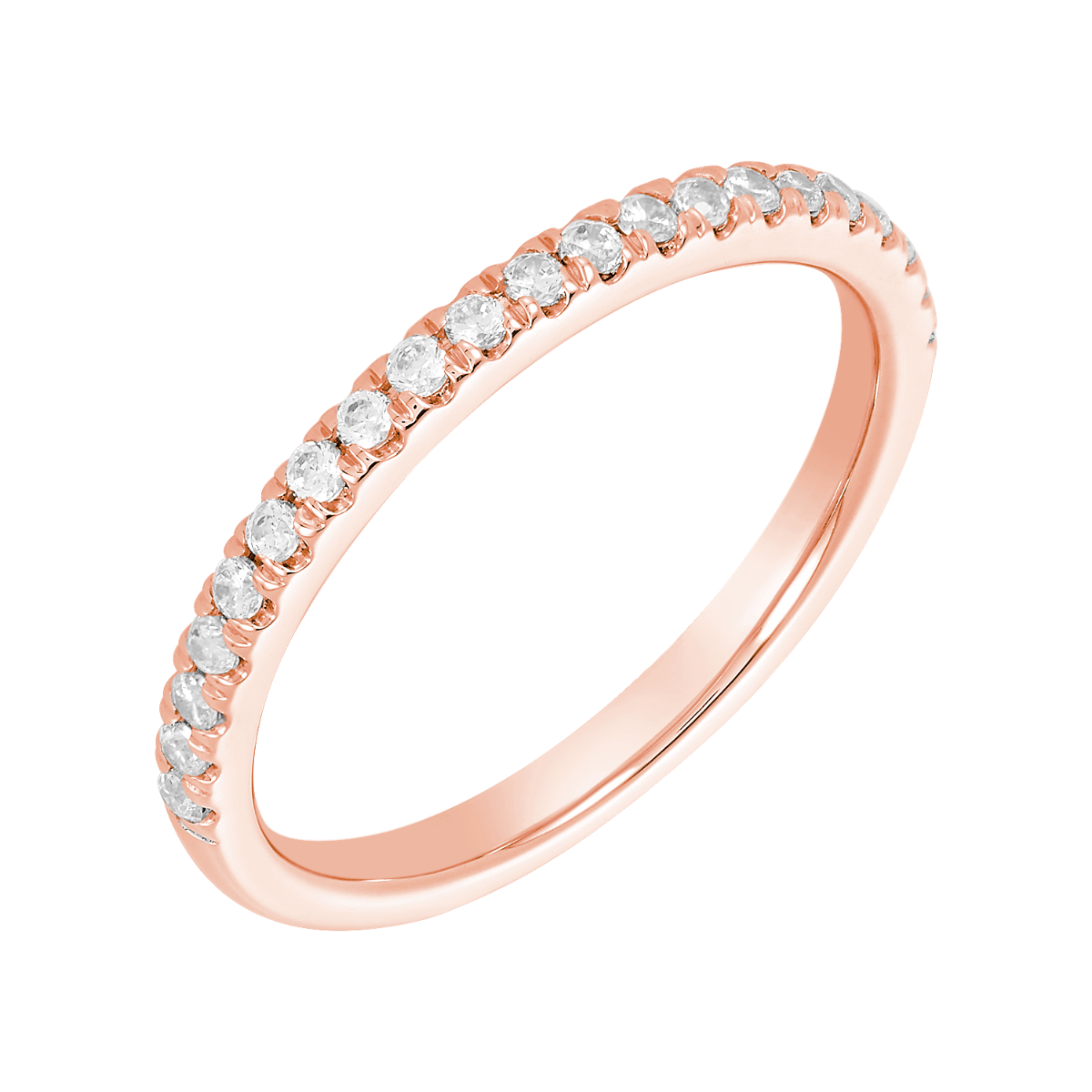 14K Rose Gold Micro Pave Diamond Band