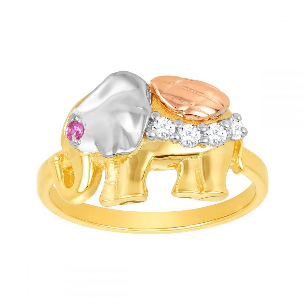 Fancy 14K Gold Elephant Ring / Anillo De Elefante En Oro 14K 