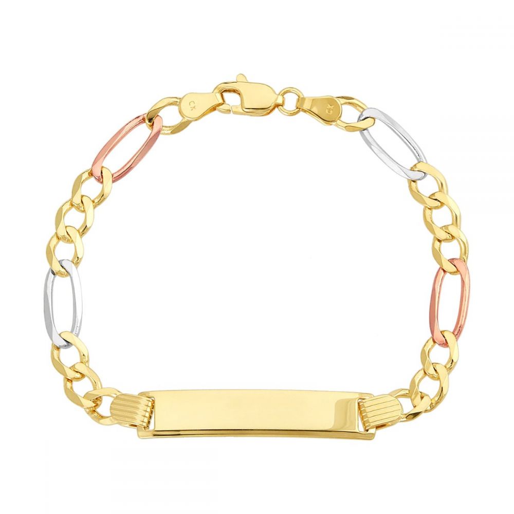18k Yellow gold kids baby ID bracelet  figaro with LOBSTER clasp 2.4 grams 