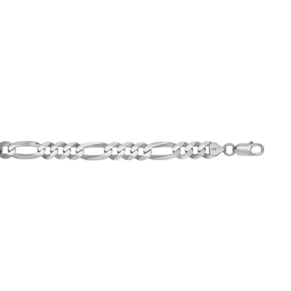 Sterling Silver 8.8mm 24 Inch Figaro Chain
