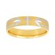 14k two tone gold cross design men's wedding band front view