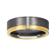 tungsten grey and yellow diamond men's wedding band front view