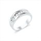 Mens 14k White Gold Wedding Band 1/2 Ct. T.W High Polish with Channel Setting side view