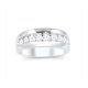 Mens 14k White Gold Wedding Band High Polish with Channel Setting