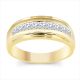 Mens 14k Yellow Gold Wedding Band with Channel Setting 