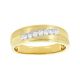 Men's 14k Yellow Gold Slanted Diamond Channel Wedding Ring front view