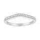 14k white gold milgrain design diamond contour band front view
