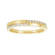 14k gold two tone engravable ladies diamond band front view