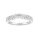 14k white gold v shaped contour diamond band front view