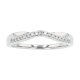 14k white gold round diamond contour band front view