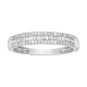 14k white gold baguette and round diamond wedding band front view