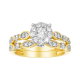 14K Two-Tone Gold Alternating Pattern Diamond Wedding Set
