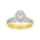 14k Yellow Gold Oval Halo Wedding Set front view