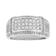 14k white gold diamond pave band front view