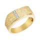 14k Yellow Gold Nugget Ring With Diamonds 