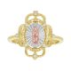 14k Gold Tri-Color Our Lady of Guadalupe Diamond Ring