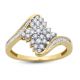 14k Yellow Gold 1/2 Ct. T.W Bypass Cluster Ring
