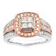 14k gold two-tone 1 ctw quad head engagement ring front view