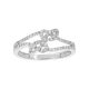 14k white gold double knot diamond ring front view
