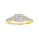 10k yellow gold princess cluster promise ring front view